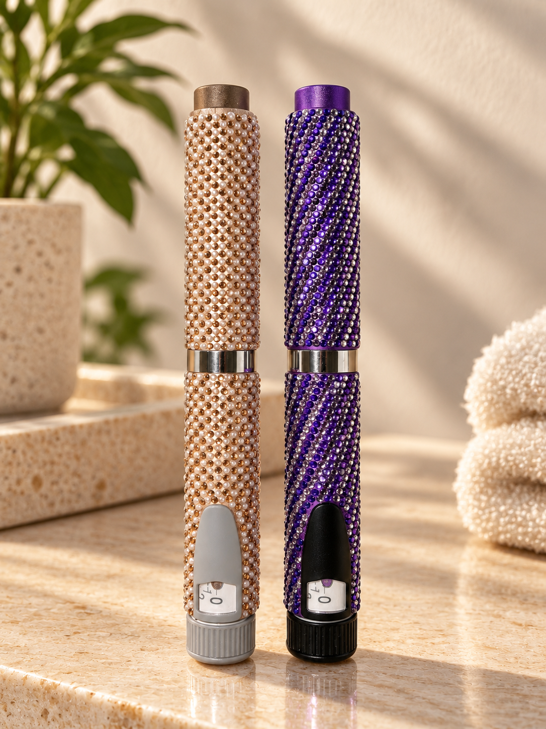Custom-made bedazzled Reusable Metal Injection Pen V2 – Compatible with 3 mL Cartridges